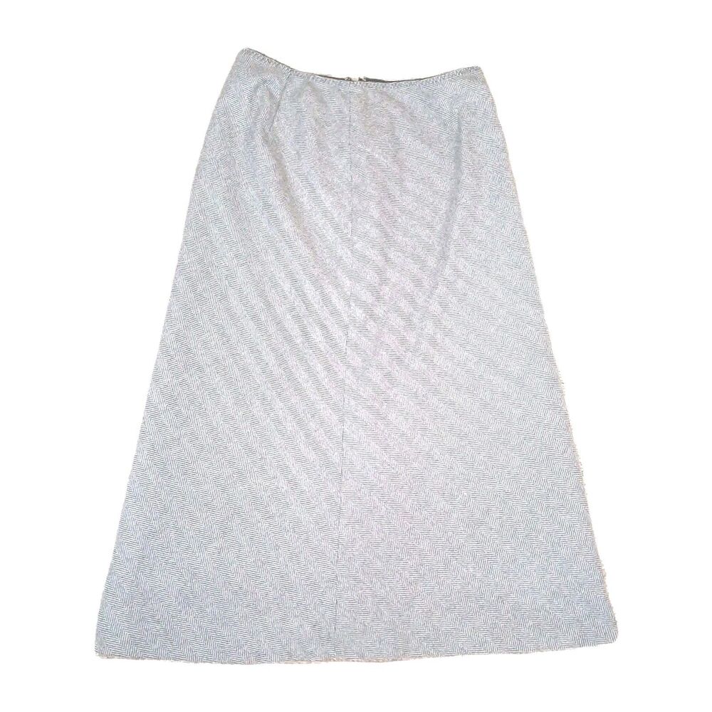 GAP Womens 0 Gray Recycled Wool Blend Herringbone Midi Skirt Lined Career Office